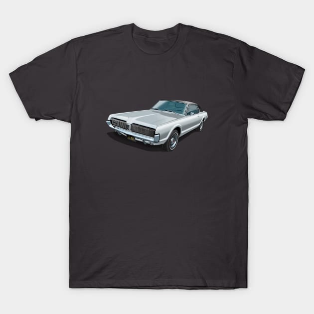 1967 Mercury Cougar in sheffield silver T-Shirt by candcretro